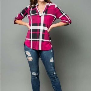 Magenta china cara top